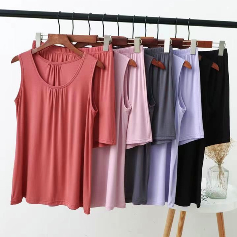 Xl Summer Clothing - Fdfklak XL-6XL 여성 잠옷 세트, 민소매