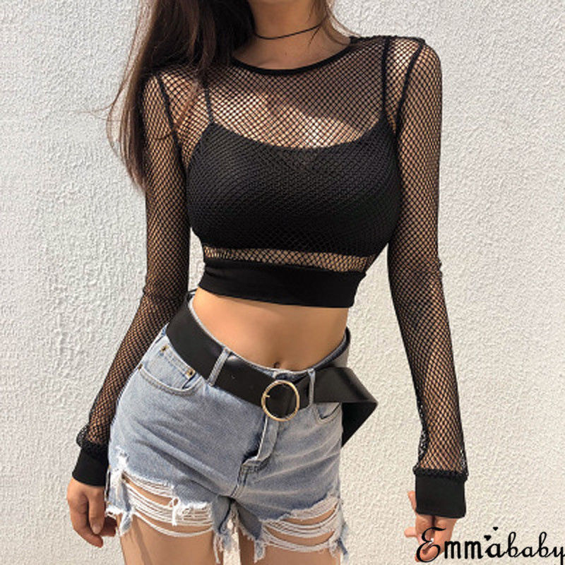 Summer Clothing Old Money - 여성용 섹시한 블랙 할로우 아웃 메쉬