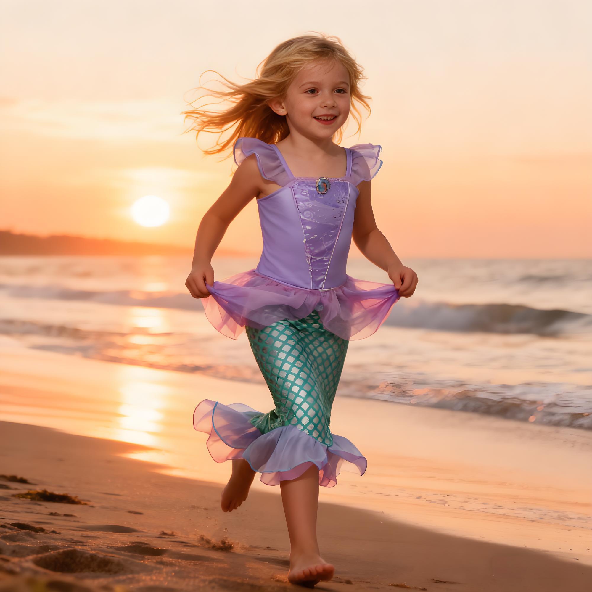 Summer Clothing For Kids Girls - 여름 인어 생일 파티 드레스 소녀