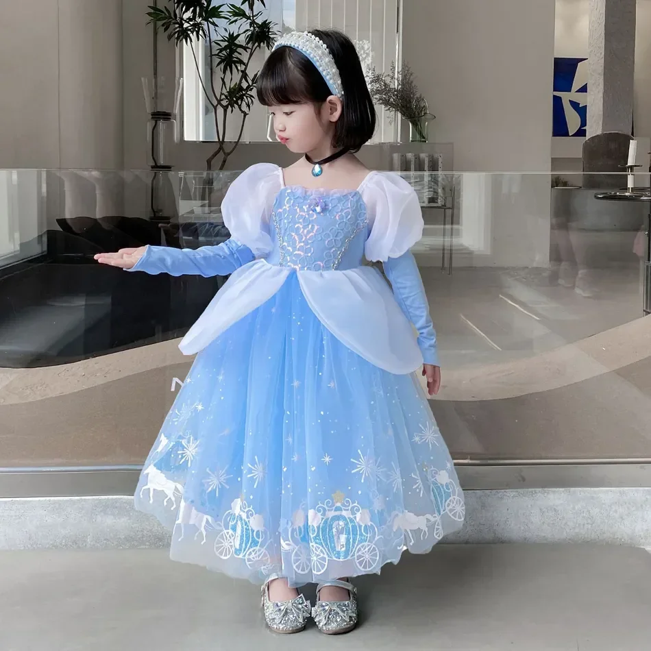 신데렐라 공주 코스프레 드레스 소녀 키즈 볼 가운 스팽 - Summer Clothing For Kids Girls 리뷰 및 가격