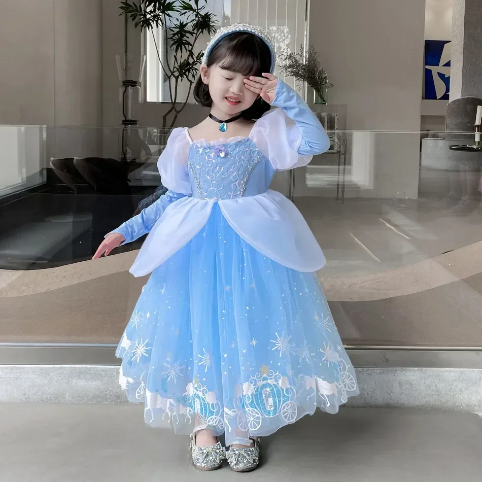 신데렐라 공주 코스프레 드레스 소녀 키즈 볼 가운 스팽 - Summer Clothing For Kids Girls 리뷰 및 가격