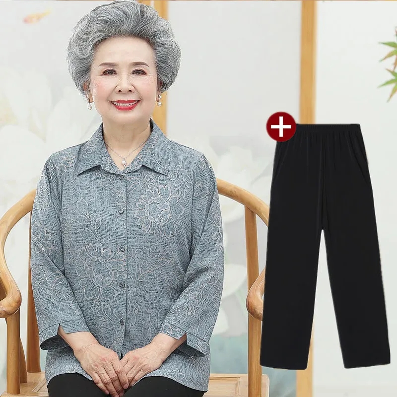 노인 할머니 셔츠 블라우스 상의, 3/4 소매, 60- - Summer Clothing Old Money 리뷰 및 가격