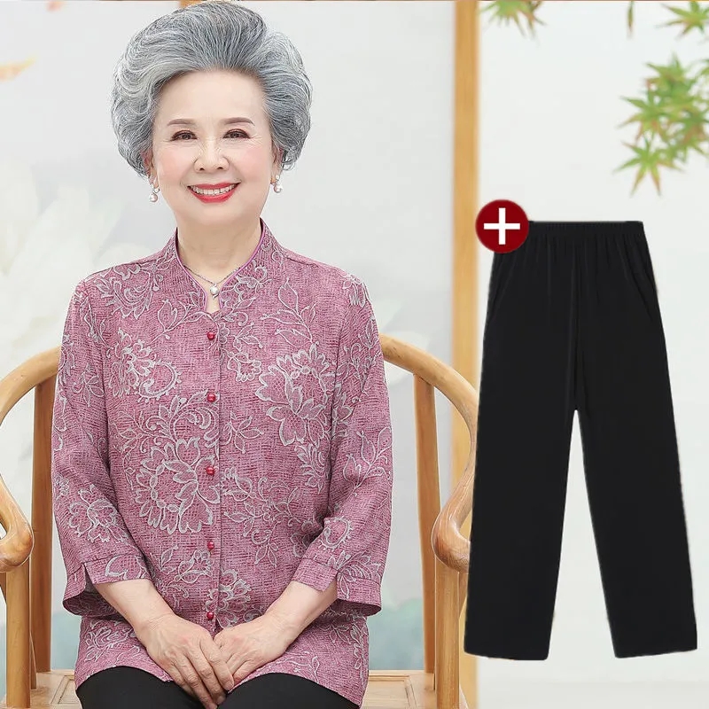 노인 할머니 셔츠 블라우스 상의, 3/4 소매, 60- - Summer Clothing Old Money 리뷰 및 가격