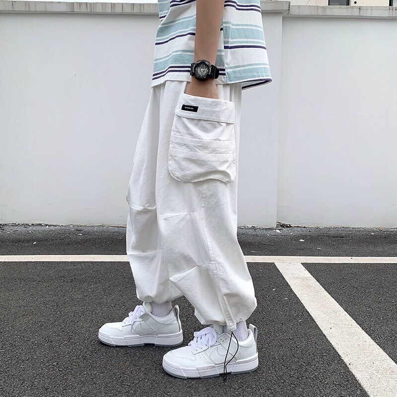 남성 블루머 루즈 카고 팬츠 일본 하라주쿠 배기 스타일 - Summer Clothing Vibes 리뷰 및 가격