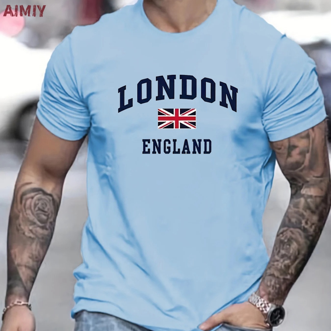 남성 의류 런던 영국 패턴 프린트 T 셔츠 남성 오버  - Summer Clothing London 리뷰 및 가격
