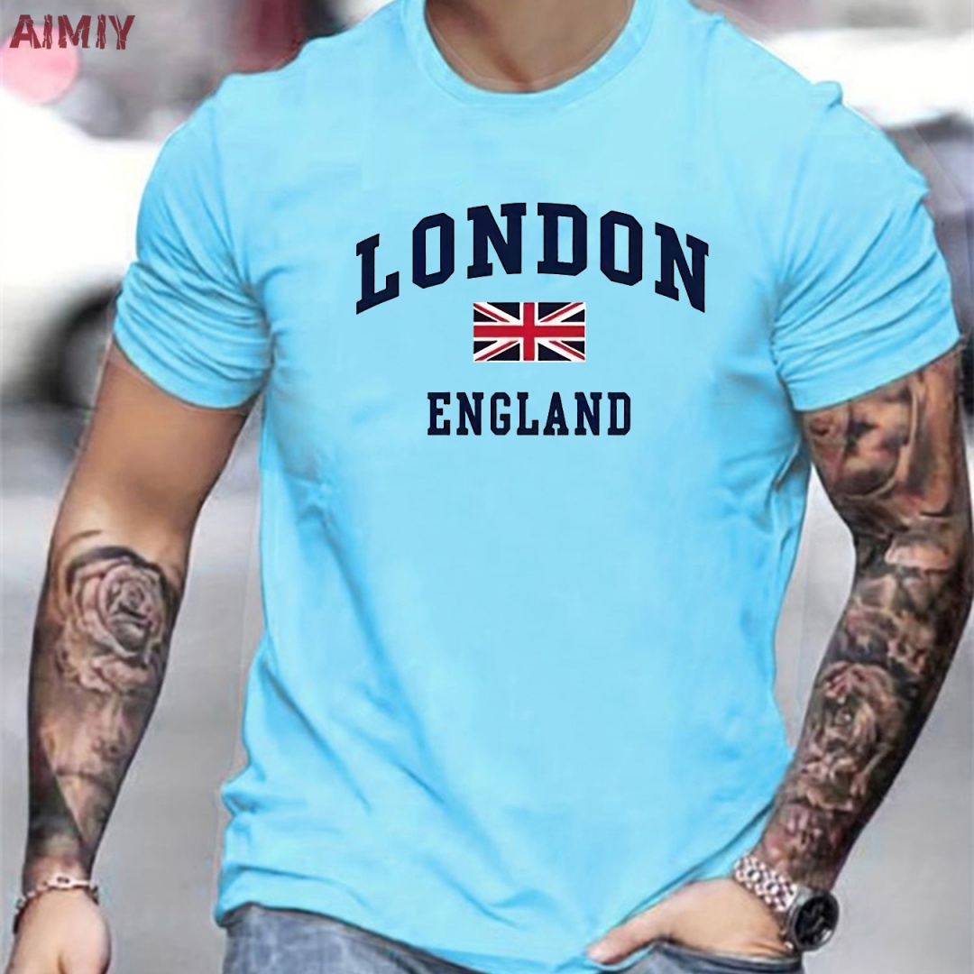 남성 의류 런던 영국 패턴 프린트 T 셔츠 남성 오버  - Summer Clothing London 리뷰 및 가격