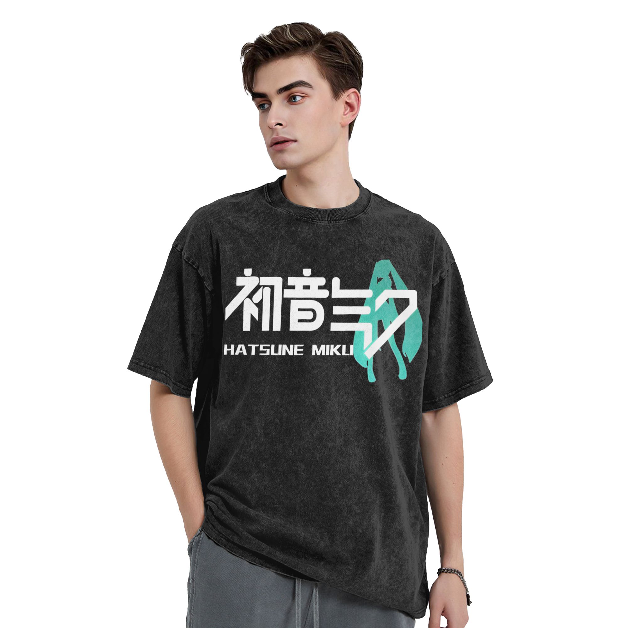 미쿠 가상 아이돌 일본 애니메이션 팬 워싱 티셔츠 스트 - Summer Clothing H&M 리뷰 및 가격