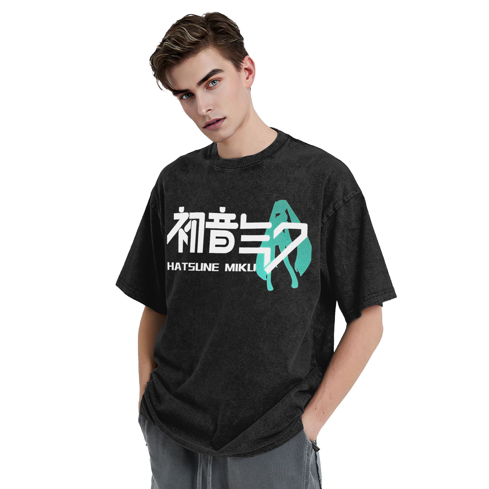 미쿠 가상 아이돌 일본 애니메이션 팬 워싱 티셔츠 스트 - Summer Clothing H&M 리뷰 및 가격