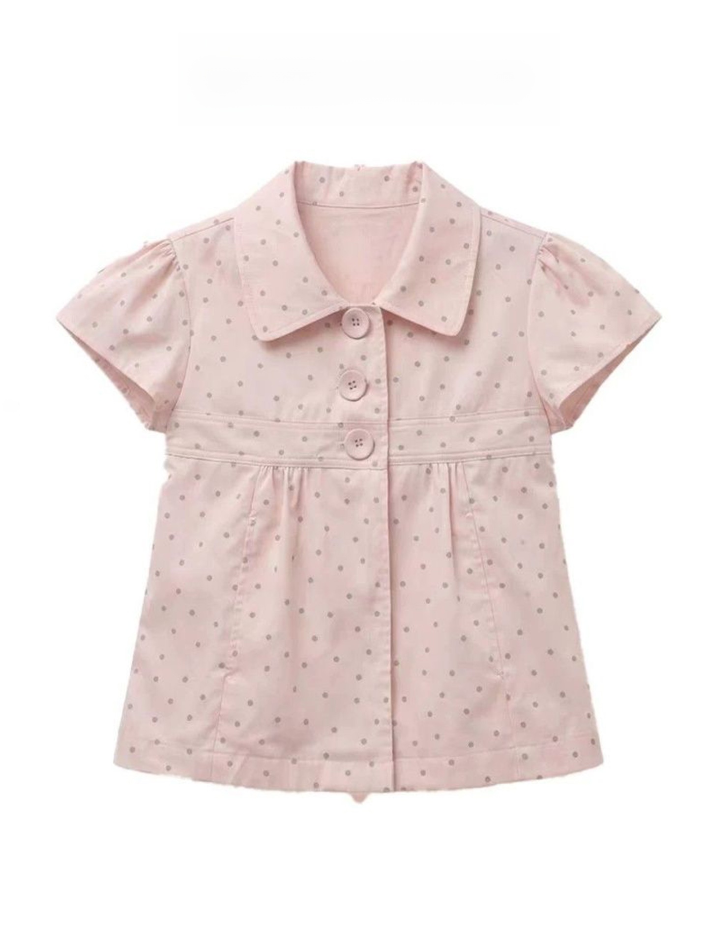 스위트 핑크 폴카 도트 인형 칼라 반팔 셔츠 대학생과  - Summer Clothing Old Money 리뷰 및 가격