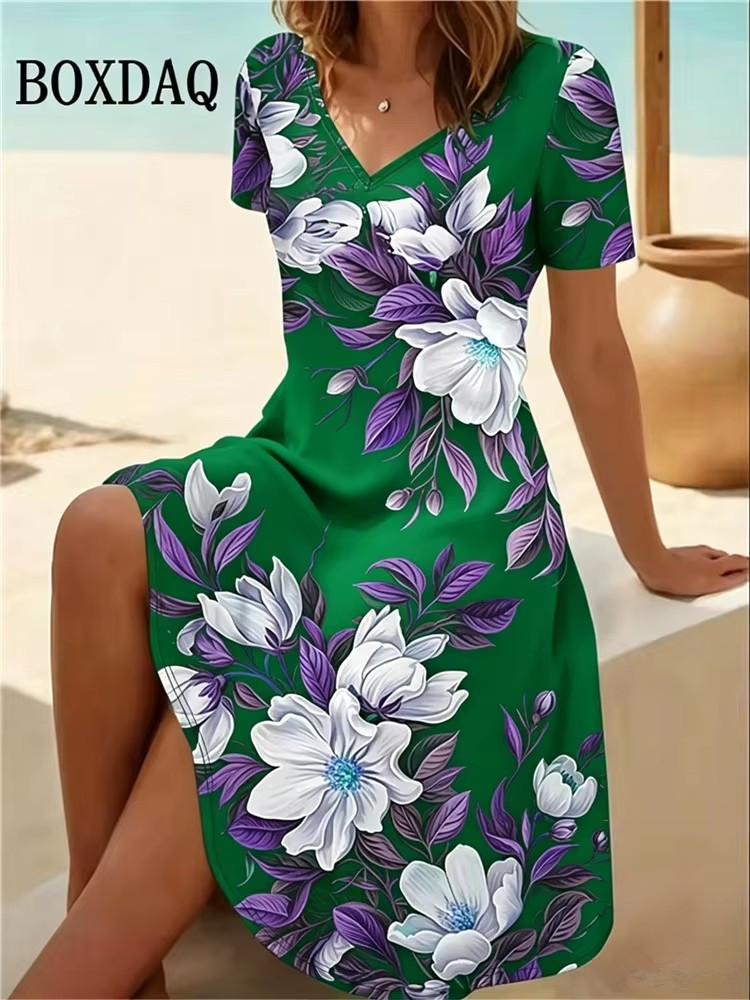 6XL 플러스 사이즈 여성 드레스 여름 해변 캐주얼 A - Summer Upf Clothing 리뷰 및 가격