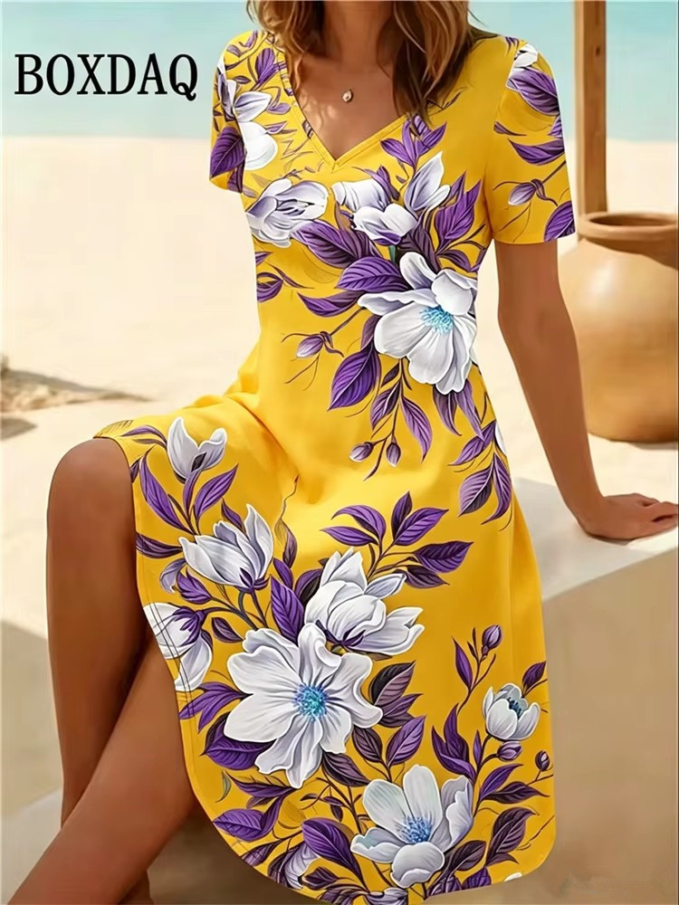 6XL 플러스 사이즈 여성 드레스 여름 해변 캐주얼 A - Summer Upf Clothing 리뷰 및 가격