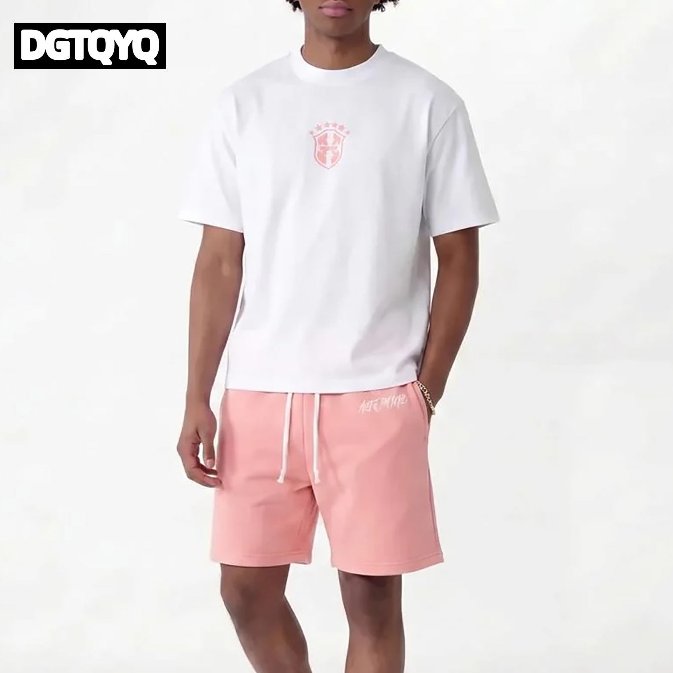 남성용 여름 신상 핑크 자수 캐주얼 반바지 스트레이트  - Summer Clothing Styles 리뷰 및 가격
